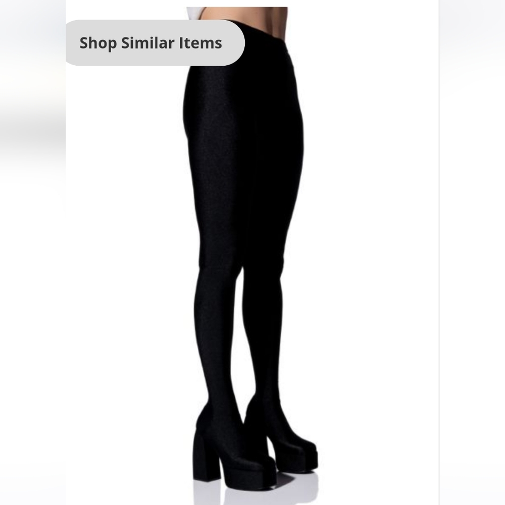 STRETCH CHUNKY HEEL PANT BOOT IN BLACK size 7.5